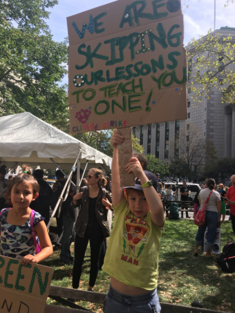 Kids at the climate march