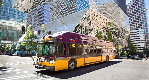 Metro bus downtown Seattle