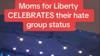 TikTok screenshot of secret recording of Moms For Liberty event